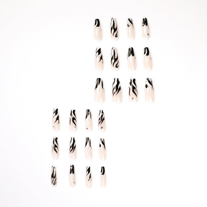 Artful Nail Extensions with Elegant Fire Pattern Kalsten