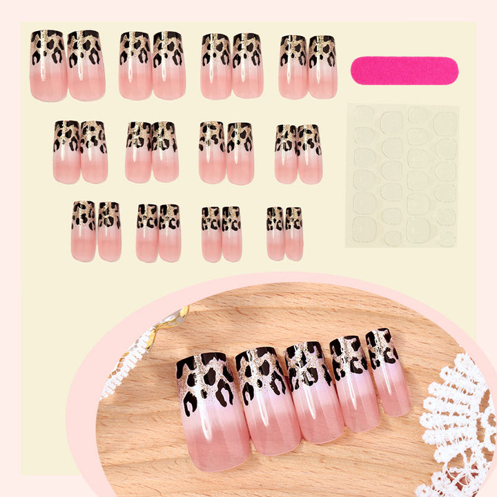 Stylish Leopard Print Press-On Nails Kalsten