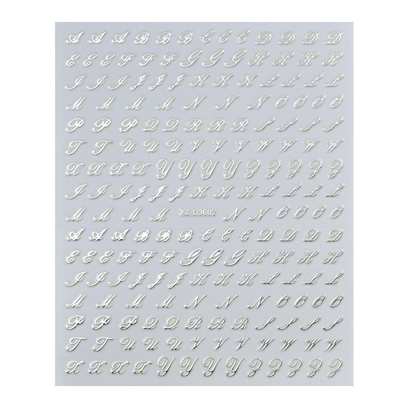 Decorative Alphabet Nail Art Stickers