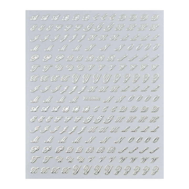 Decorative Alphabet Nail Art Stickers