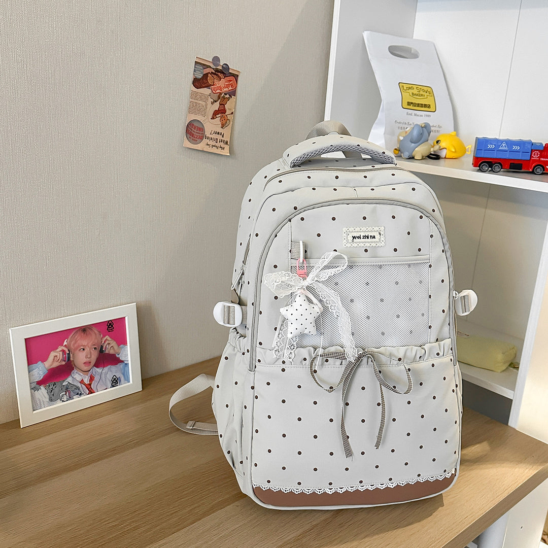 Stylish Polka Dot Patterned Backpack Kalsten