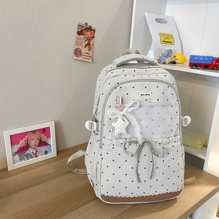 Stylish Polka Dot Patterned Backpack Kalsten