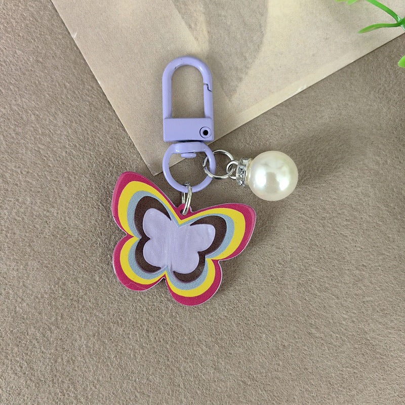 Keychain with butterfly and pearl accent Kalsten