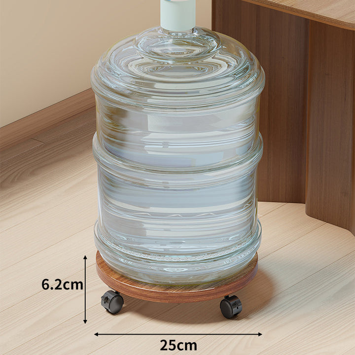 Rolling Wooden Water Jug Dolly with Swivel Casters and Low-Profile Platform