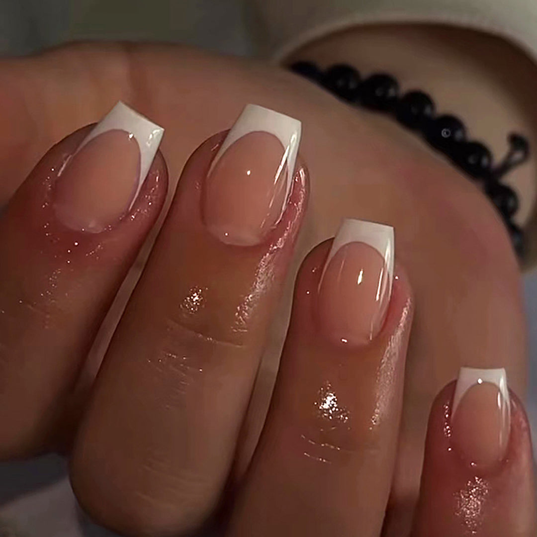 Elegant French Tip Acrylic Nail Extensions