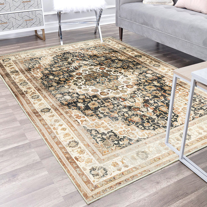 Vintage-Inspired Floral Pattern Area Rug Kalsten