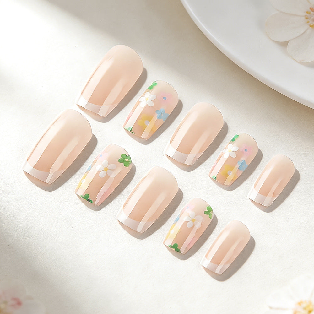 Floral French Tip Press-On Nail Set Kalsten