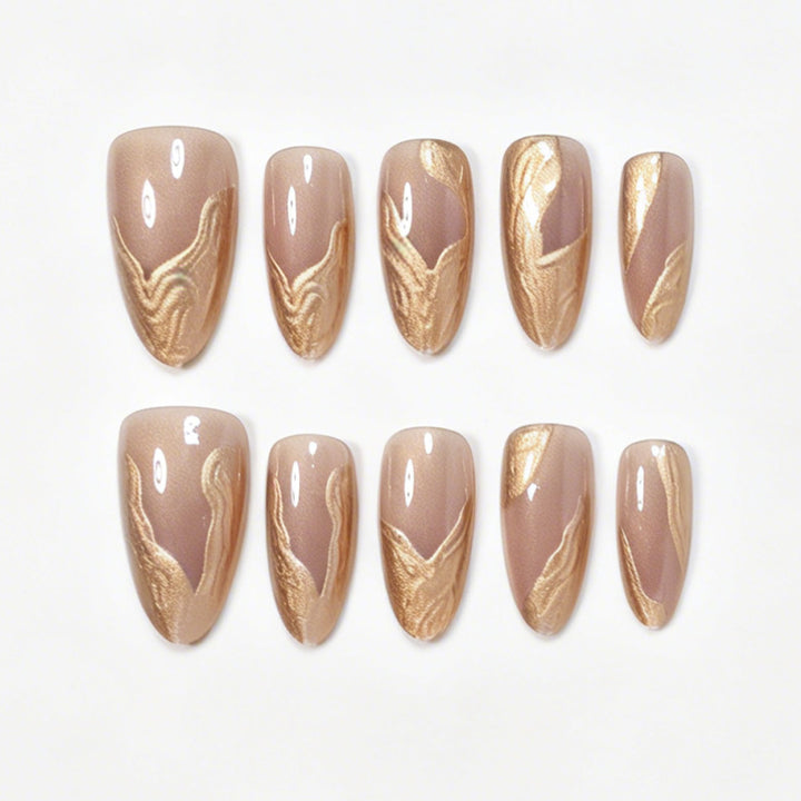 Premium Marble Design Press-On Nail Set Kalsten