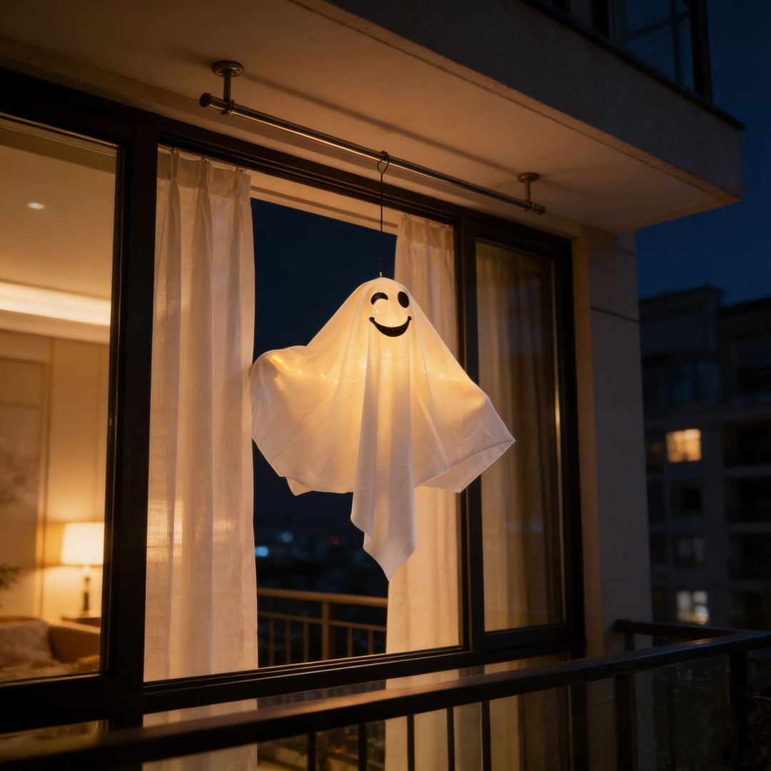 Decorative Halloween Ghost Figure with LED Lighting