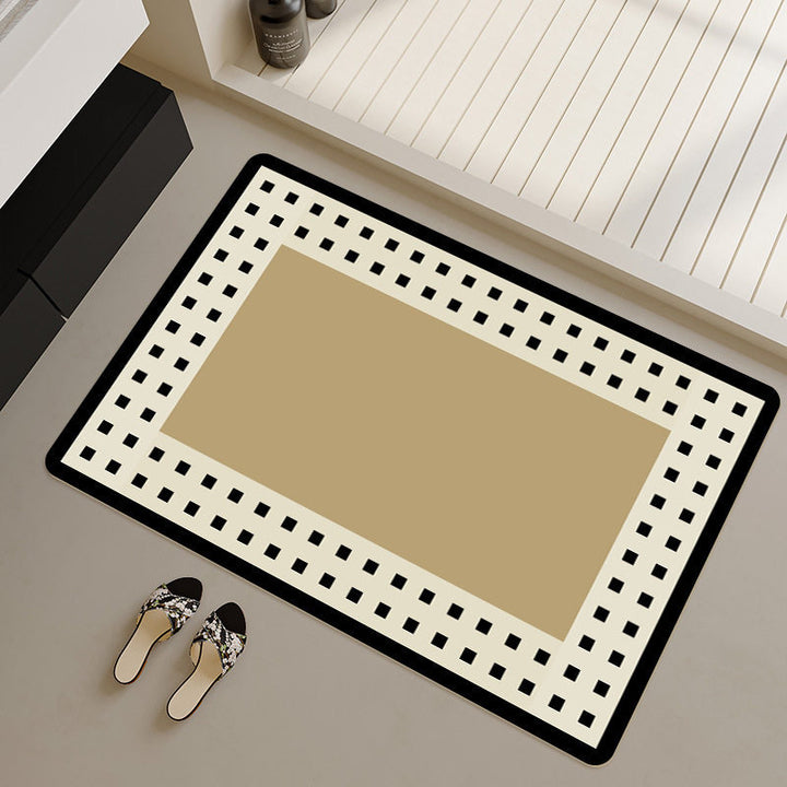 Stylish Geometric Patterned Bath Runner Kalsten