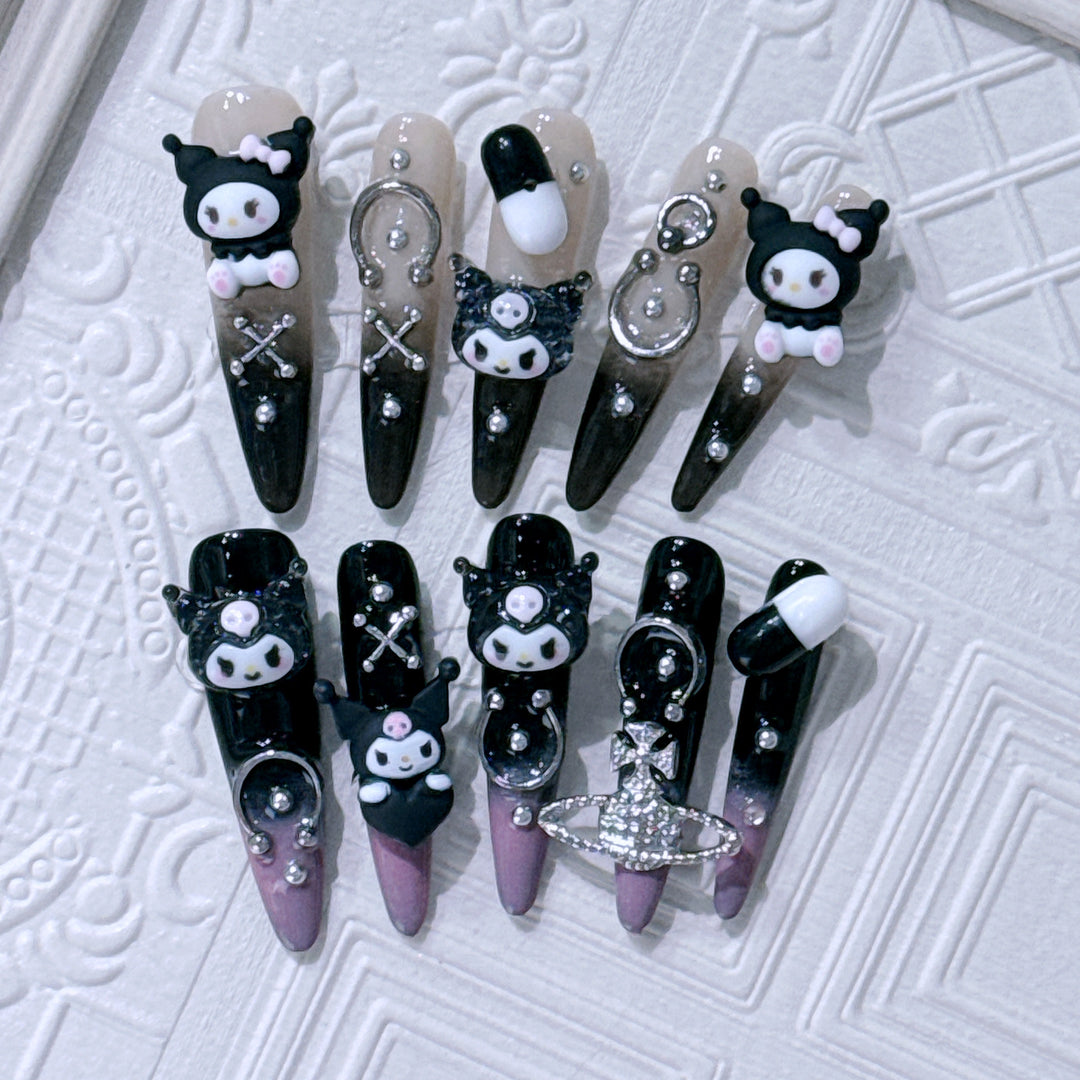 Gothic-Themed 3D Nail Art Tips