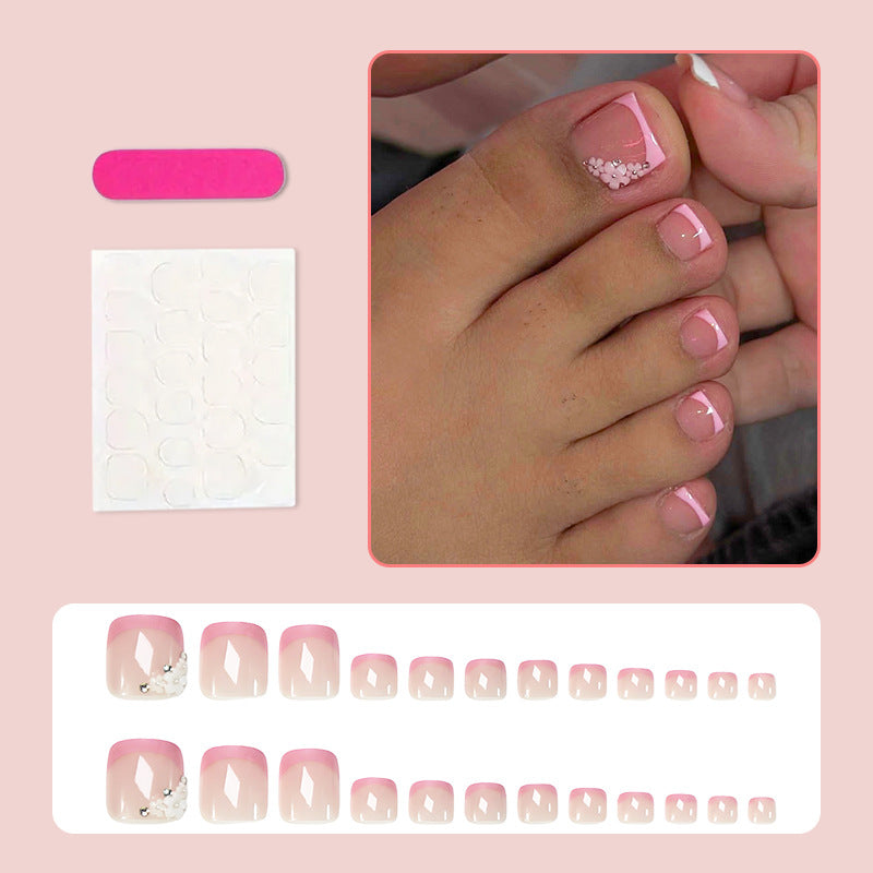 Nail art set with elegant glitter accents and fashionable French design Kalsten