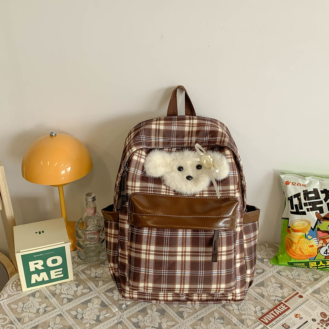 Adorable Plush Character-Embellished Backpack Kalsten