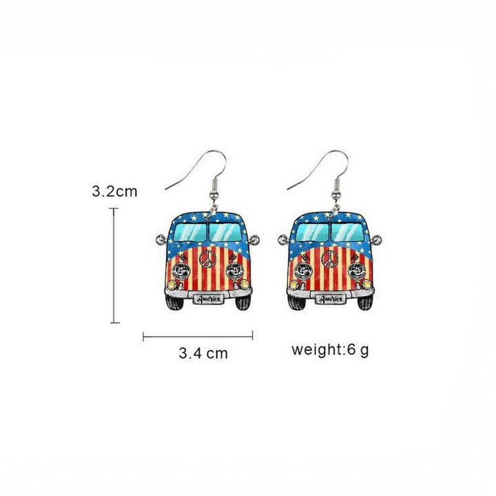 Women's eye-catching statement earrings can shape with flag motif Kalsten