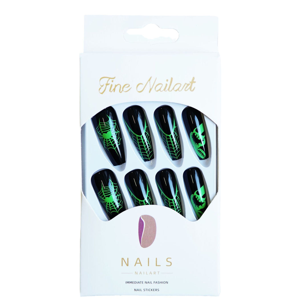 Halloween-Themed Stiletto Press-On Nail Art Kalsten
