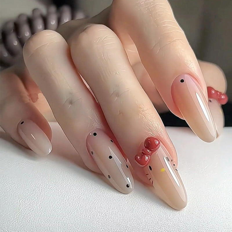Stylish Press-On Nail Set with Elegant Glitter Accents Kalsten
