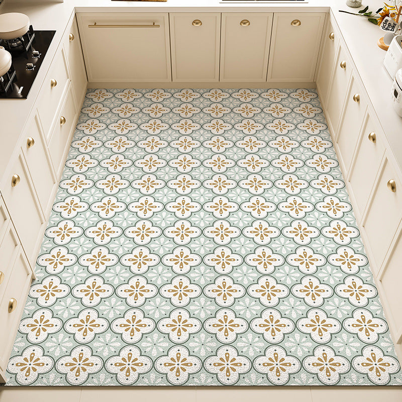 Floral Pattern Kitchen Rug
