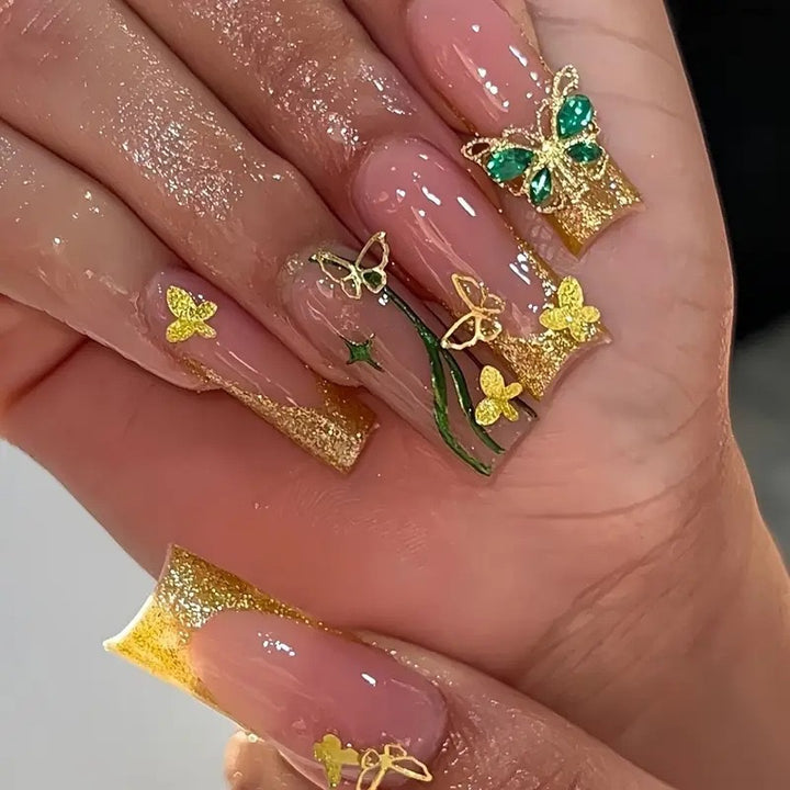 Glamorous Butterfly-Inspired Nail Art Extensions Kalsten