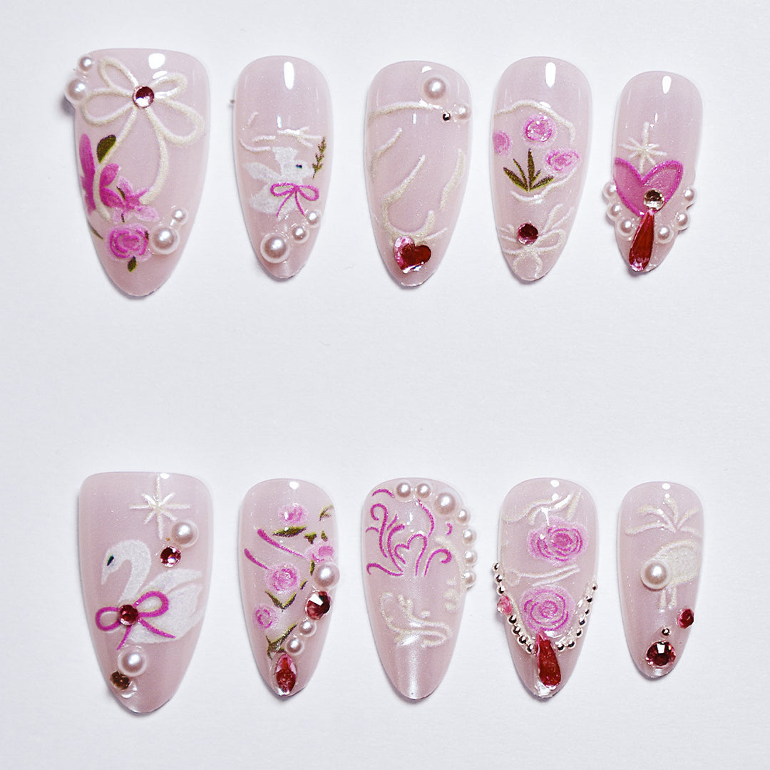 Floral Art Press-On Nail Set Kalsten