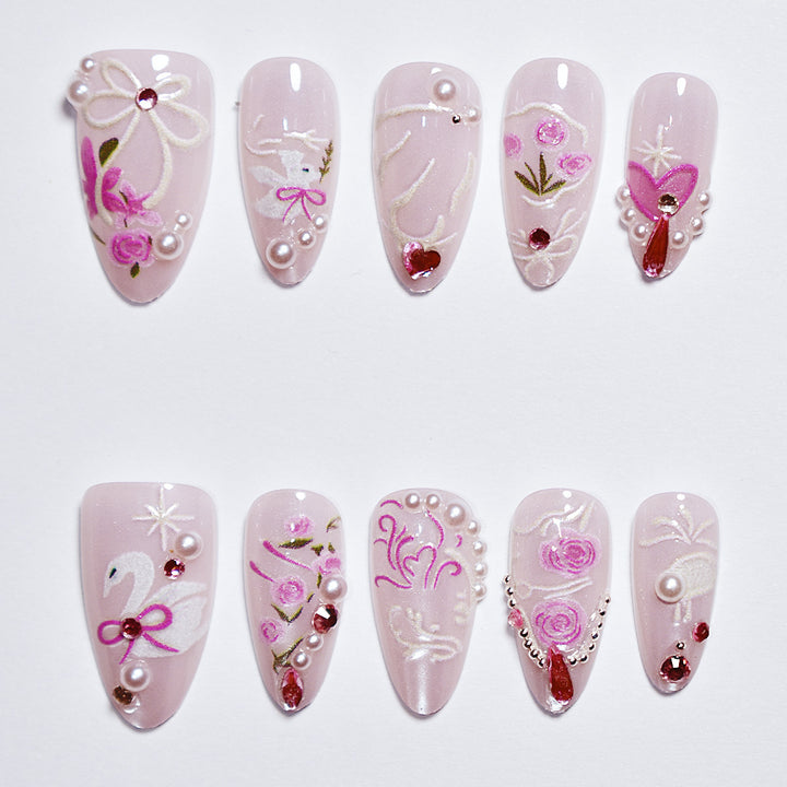 Floral Art Press-On Nail Set Kalsten