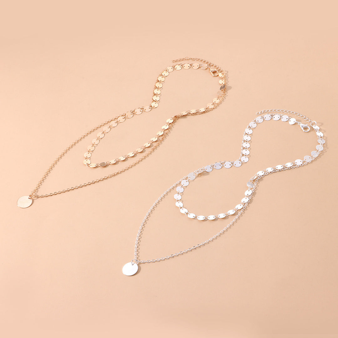 Layered Disc Chain Necklace Kalsten