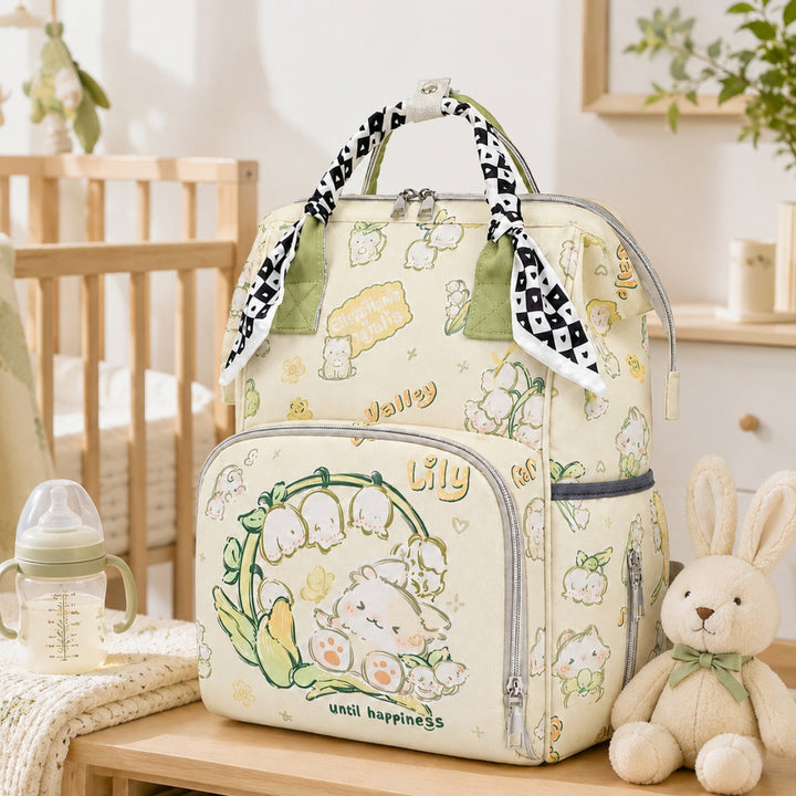 Floral Print Multi-Functional Diaper Backpack Kalsten