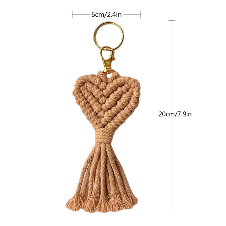 Macrame Heart Keychain Holder Kalsten