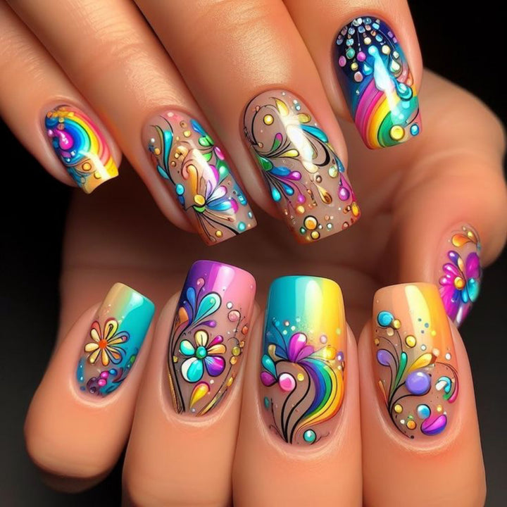 Art nails with colorful and creative motif designs Kalsten