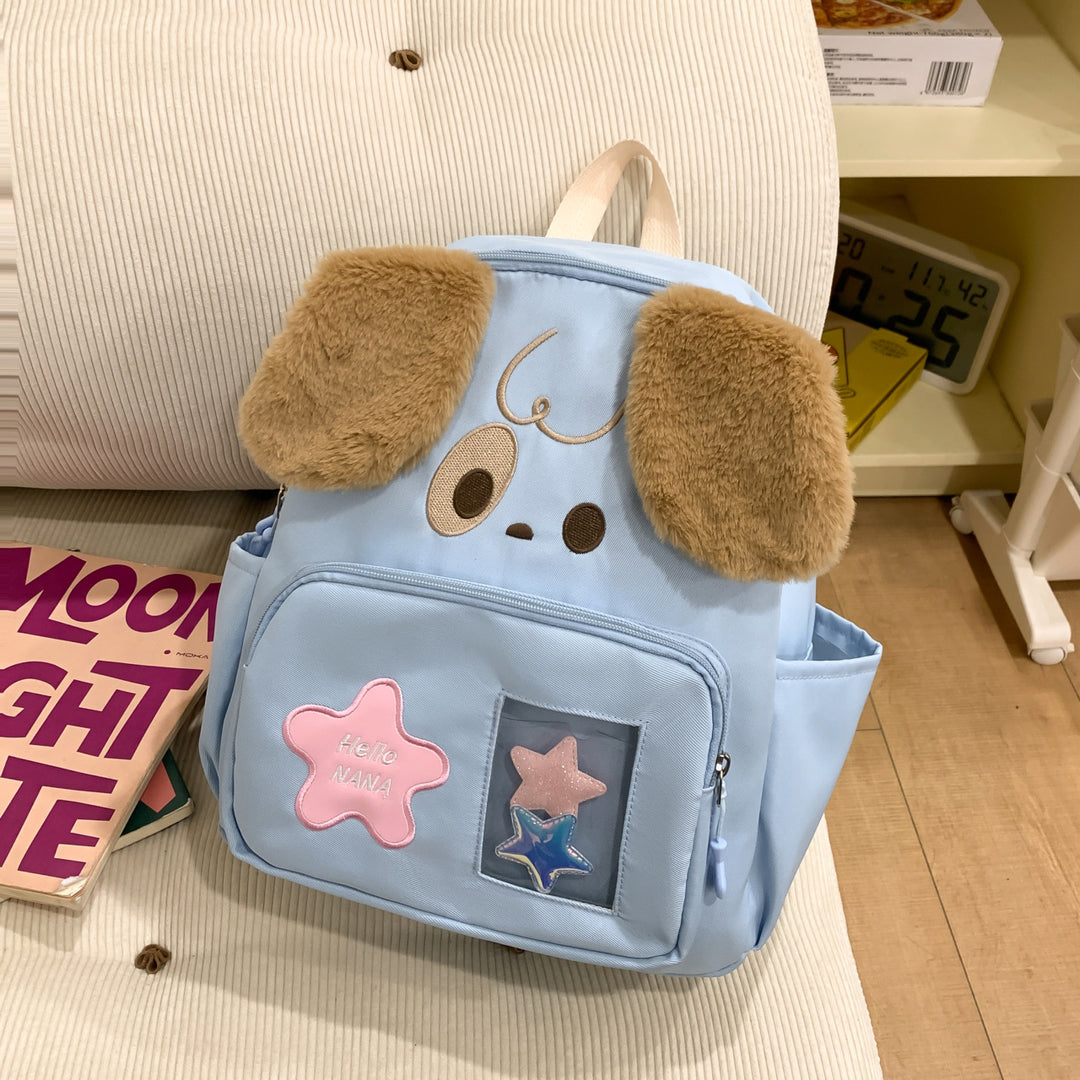 Kawaii Plush Backpack with Dog Design Kalsten