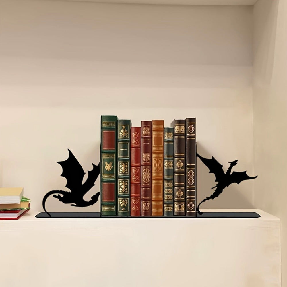 Dragon-Themed Metal Bookends