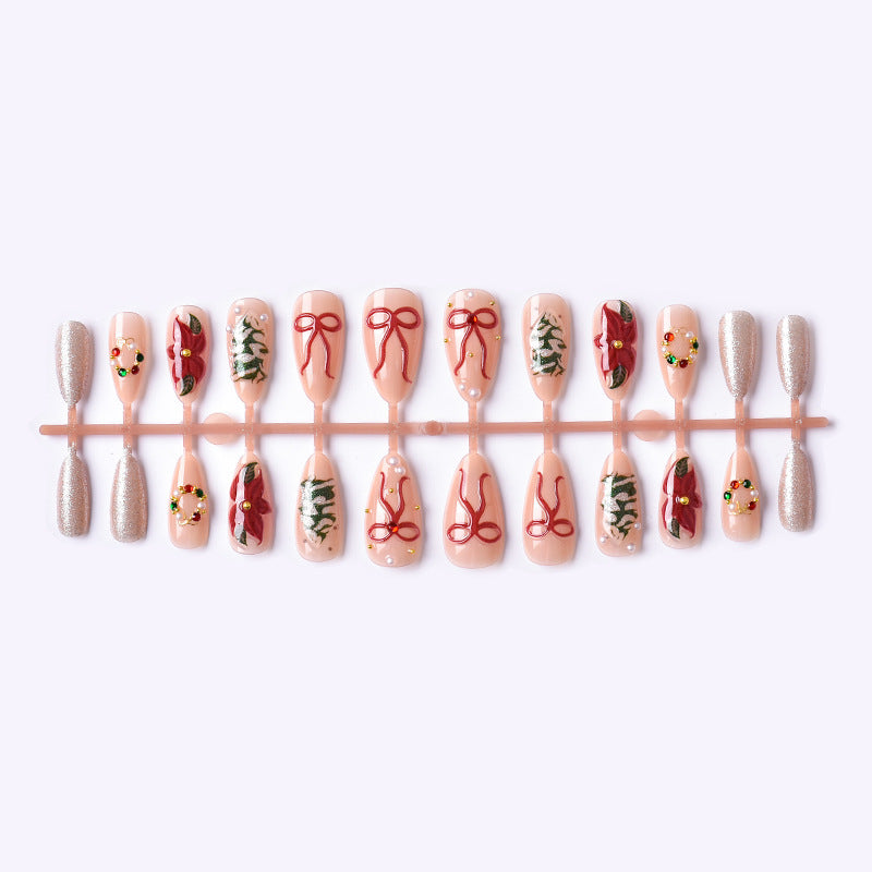 Festive Holiday-Themed Press-On Nail Art Set Kalsten 1790636494