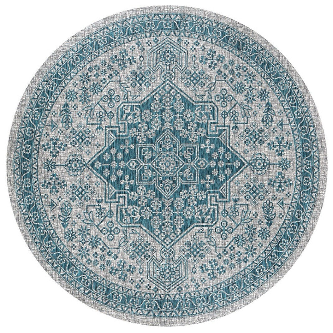Round Geometric Pattern Area Rug