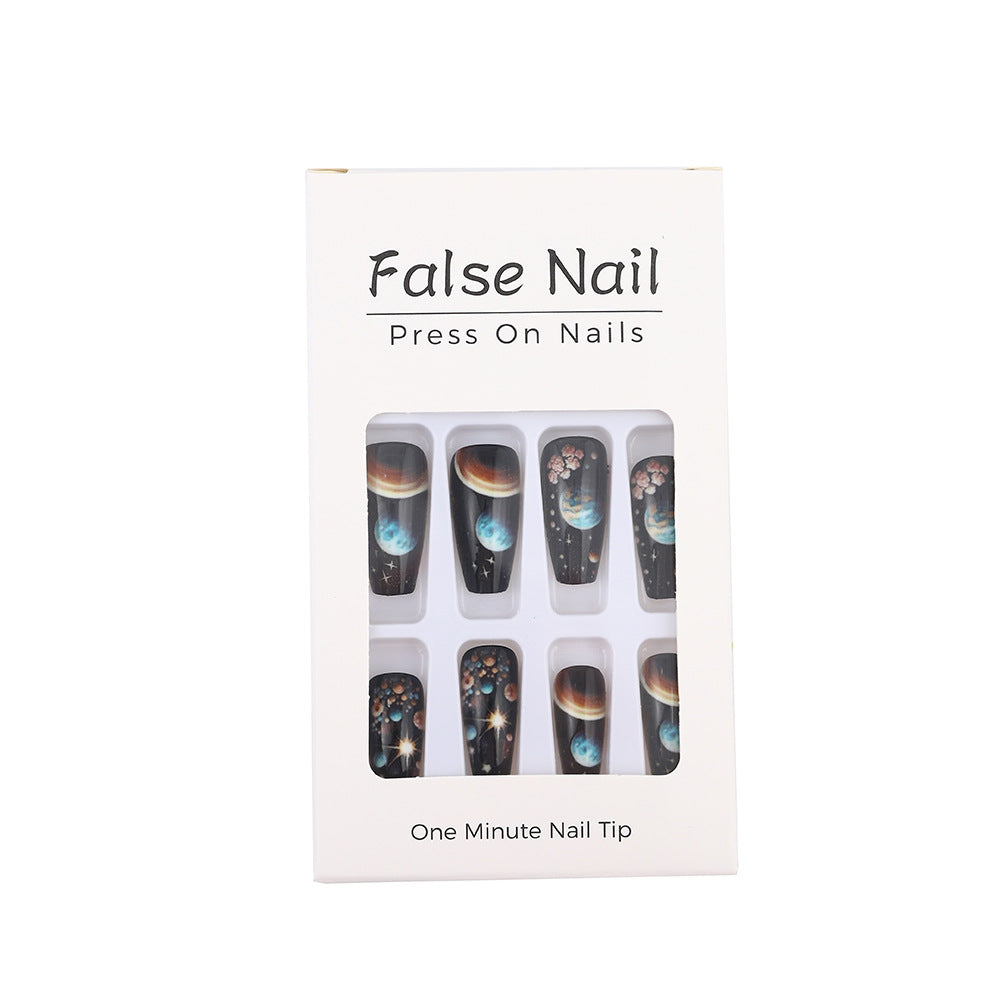 Artificial nails with galactic motifs Kalsten