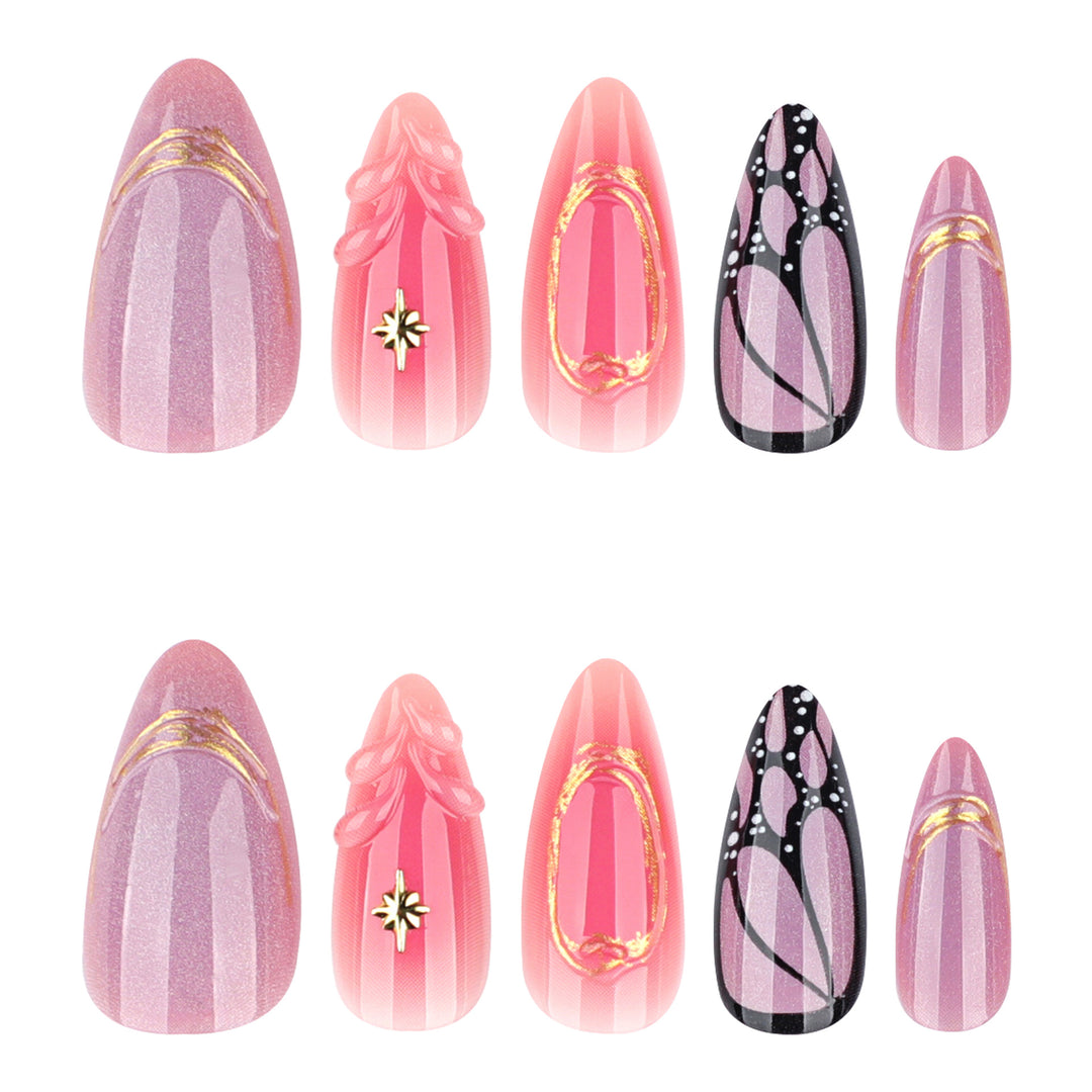 Artful nail art with geometric and floral motifs Kalsten