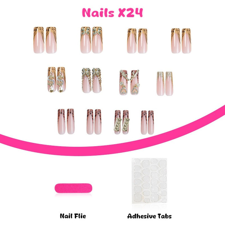 Nail art set with glamorous designs and 3D accents Kalsten