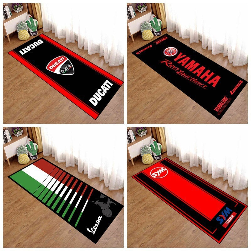 Motorcycle-Themed Area Mat
