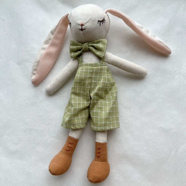 Superhero Linen Mouse Plush Doll with Removable Cape