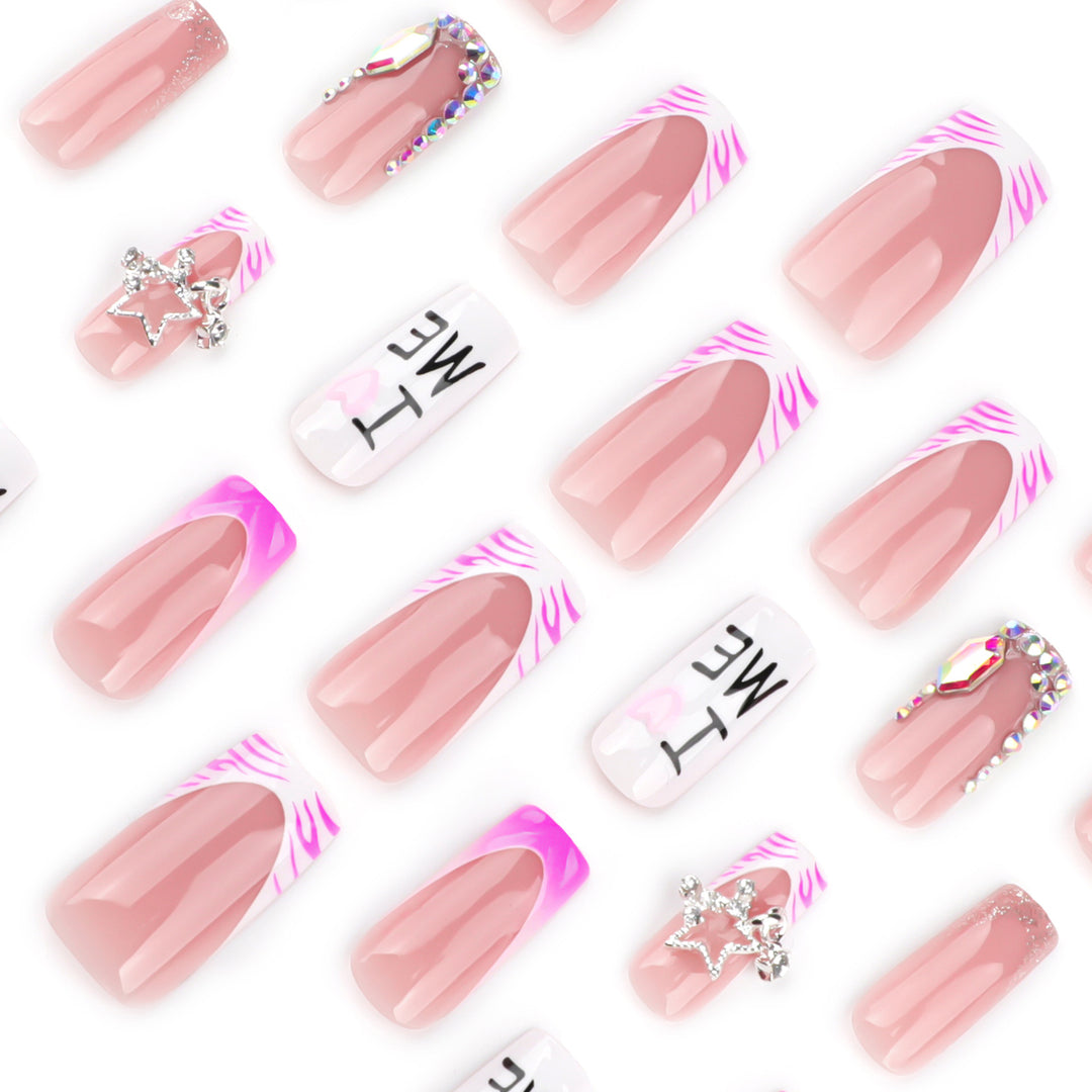 Artful nail art with romantic embellishments and glitter accents Kalsten
