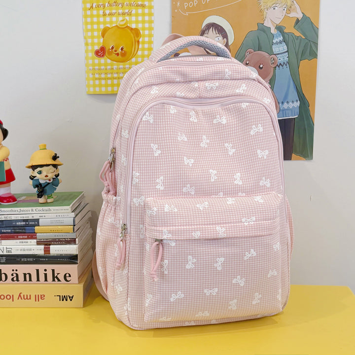 Cute Bow-Embellished Casual Backpack Kalsten