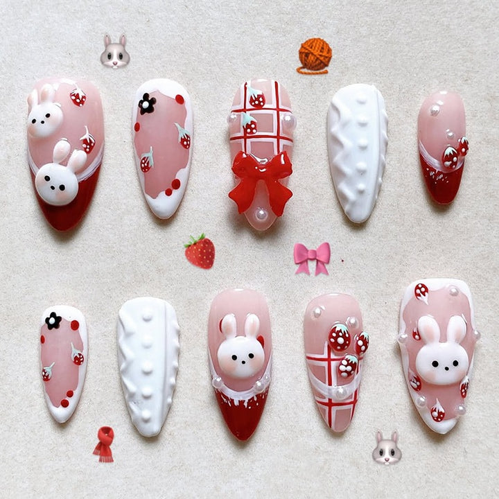 Creative Nail Art Set with Romantic Heart and Animal Designs Kalsten