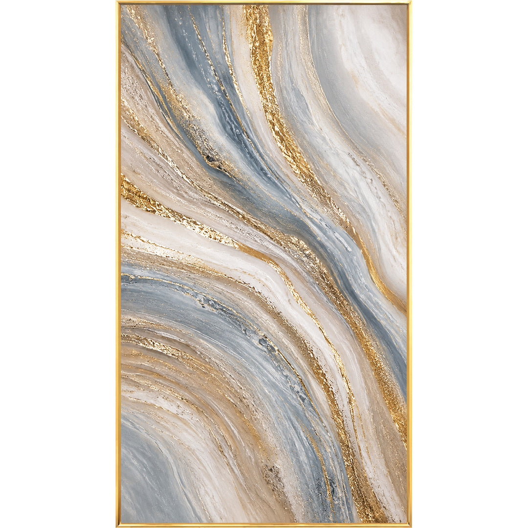 Elegant Gold Marble Framed Canvas Wall Art