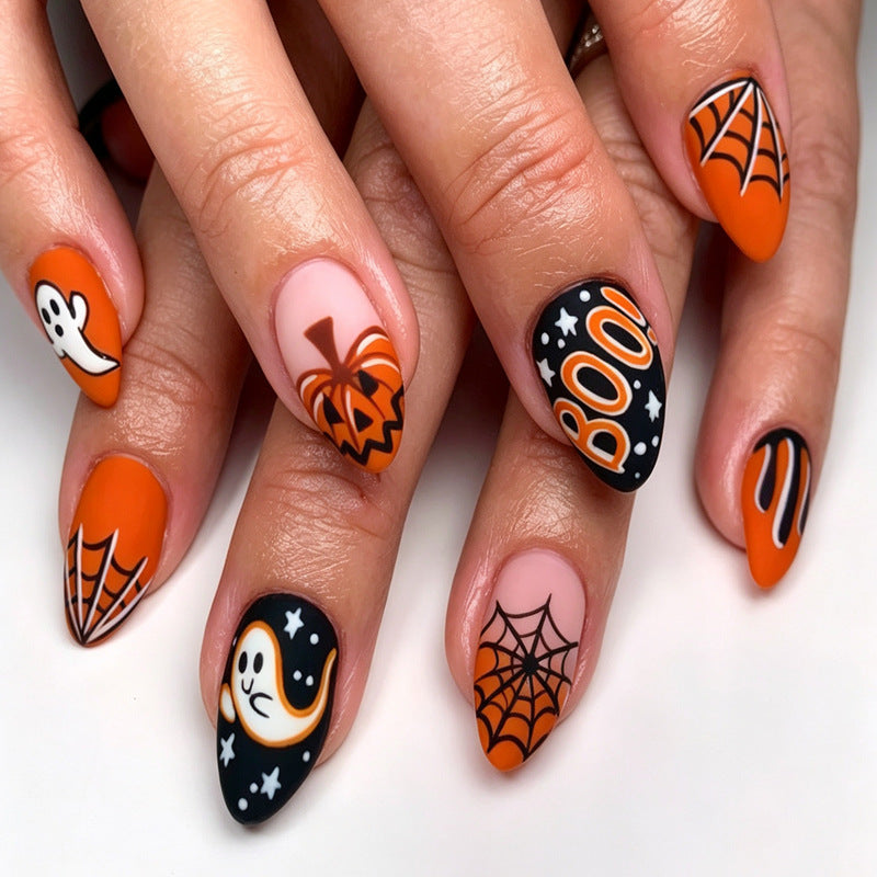 Halloween Artificial Nail Set with Halloween Motifs and Creative Designs Kalsten