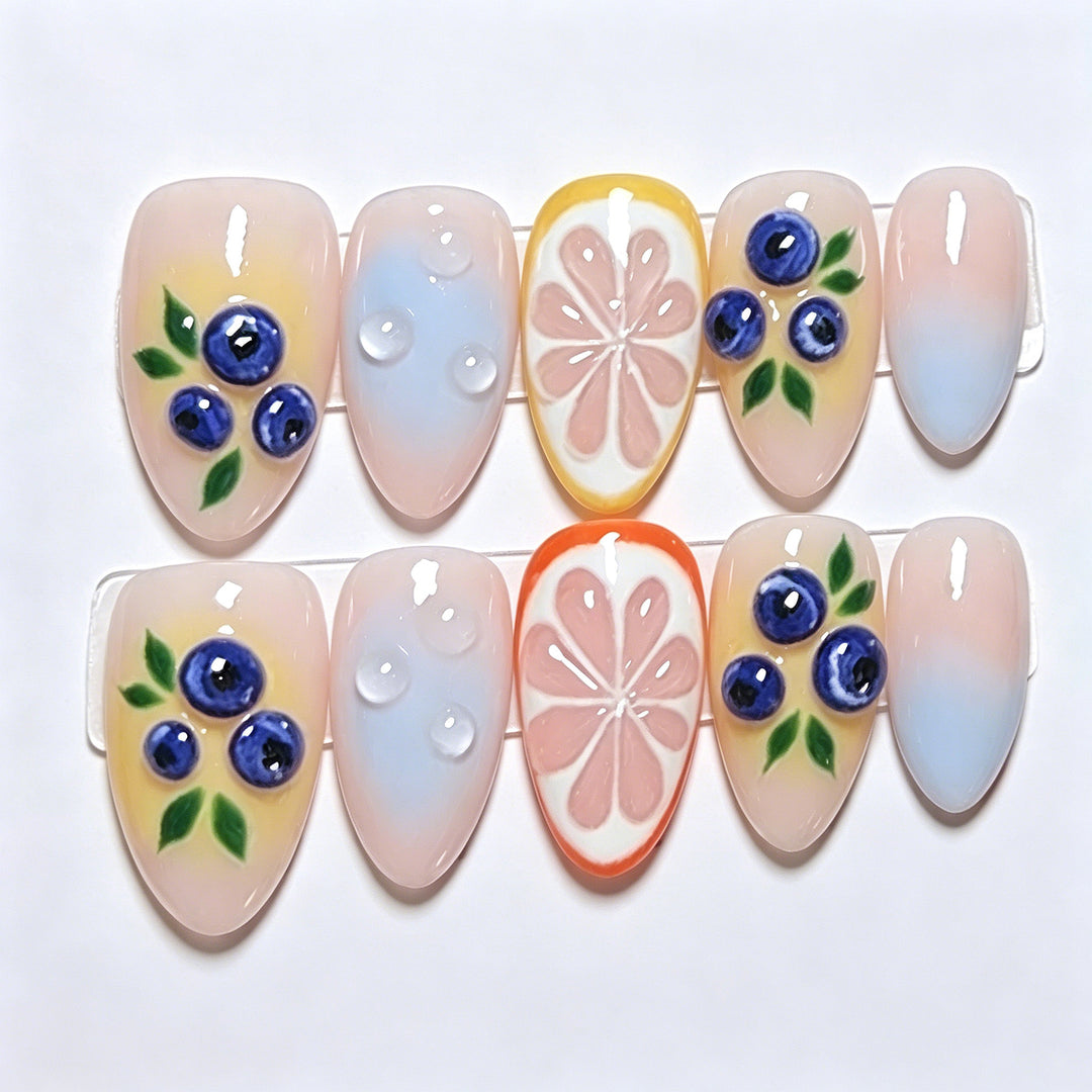 Decorative Fruit-Inspired Press-On Nail Set