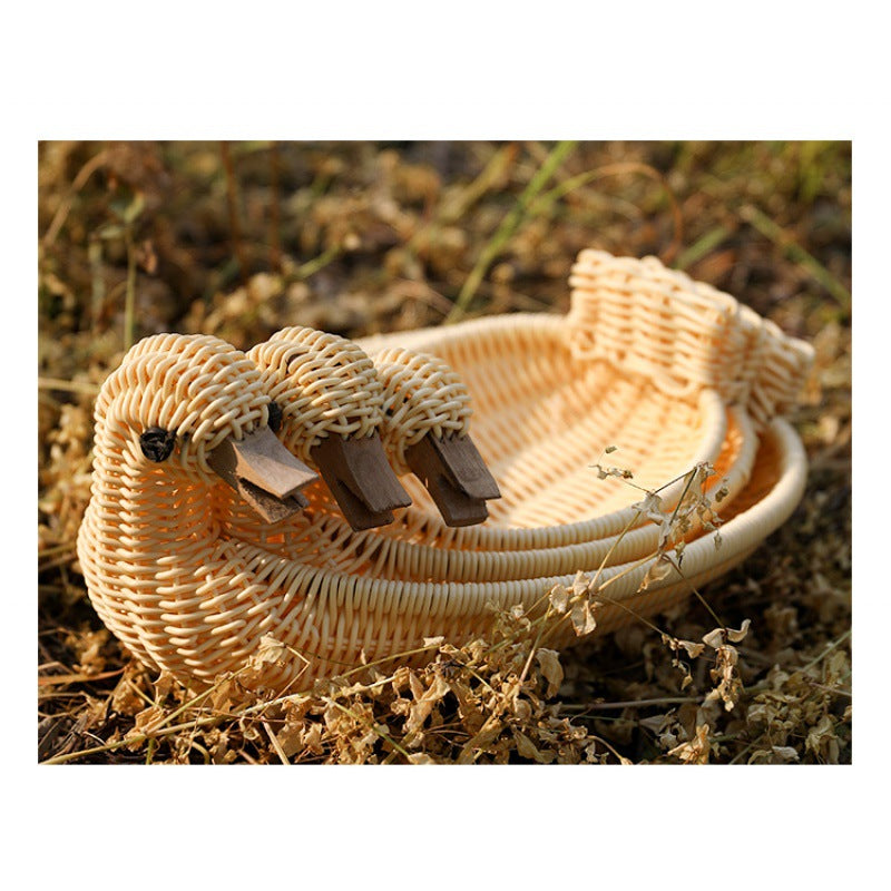 Unisex Braided Decoration Basket in Duck Shape Kalsten