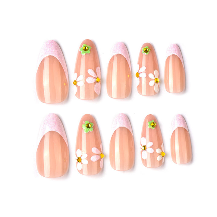 Artistic Floral-Embellished Press-On Nail Set Kalsten