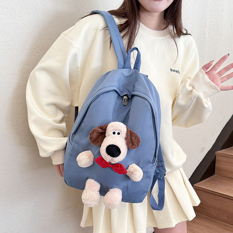 Plush Cartoon Dog-Themed Backpack