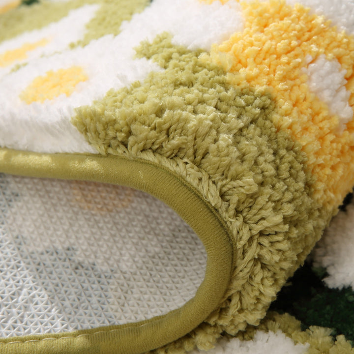 Floral Design Plush Bath Mat