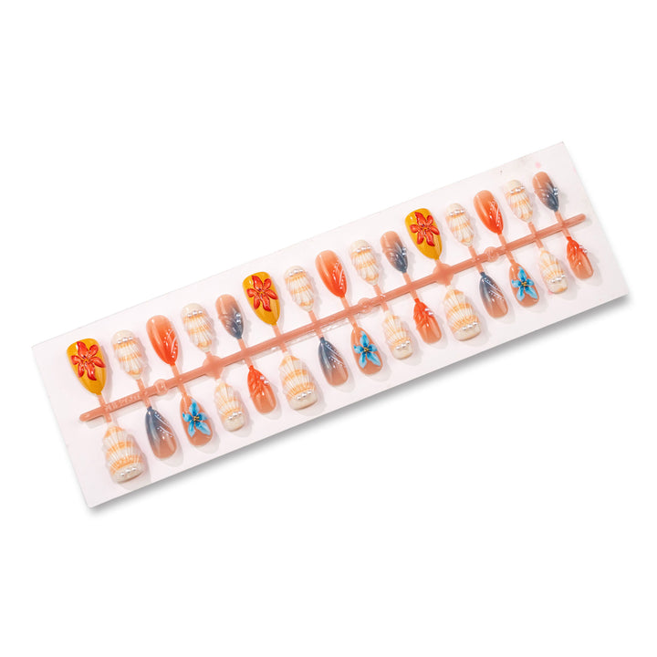 Artistic Floral-Embellished Press-On Nail Set