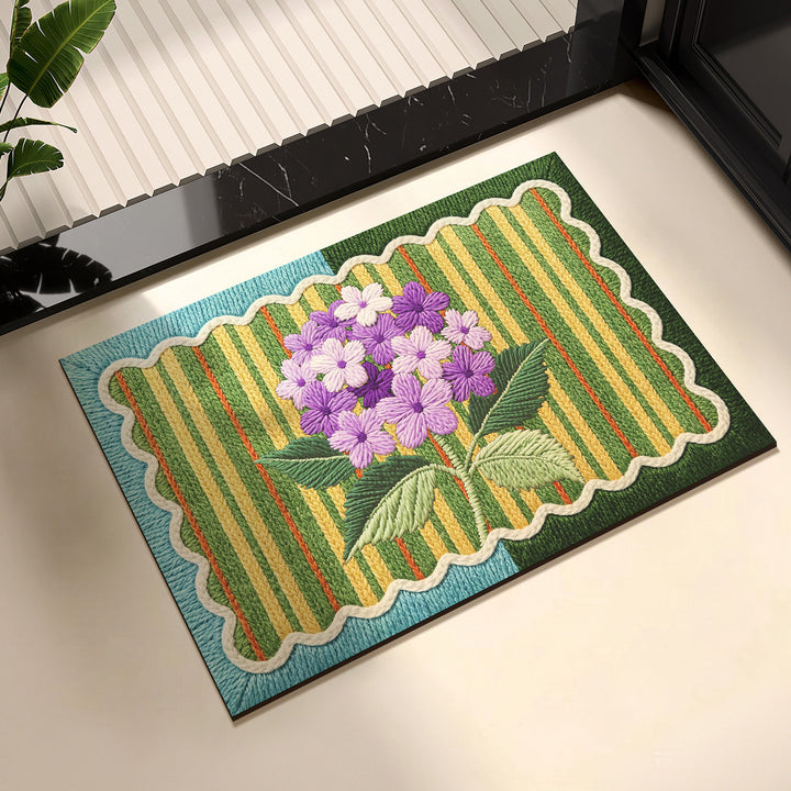 Elegant Floral Patterned Area Mat
