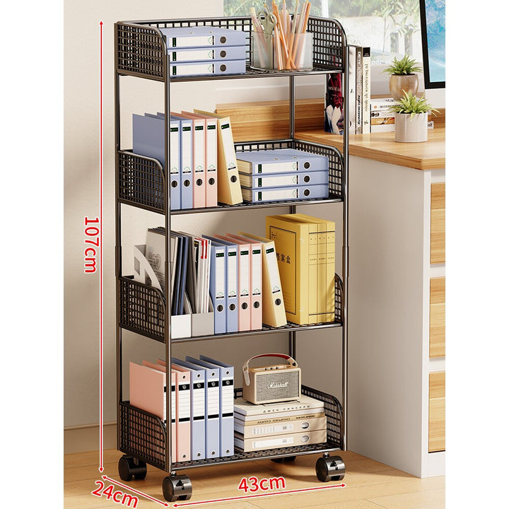 Three-Tier Rolling Mesh Storage Cart with Locking Casters